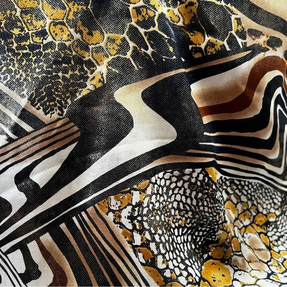 NEW Cache Metallic Shimmer Disco Queen Sleeveless Halter Tie Neck Smocked Top XS - Picture 15 of 16